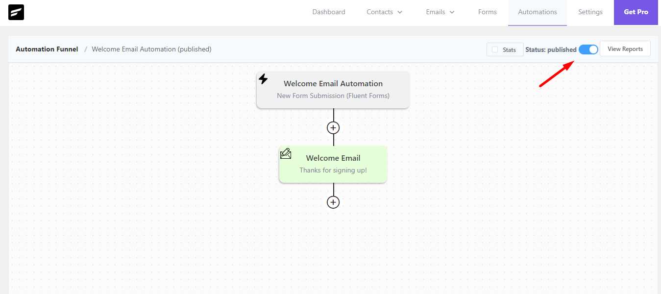 Publish the automation by toggling the publish button