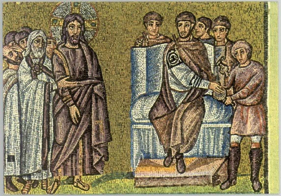 christ-pilate-ravenna-basilica-mosaic