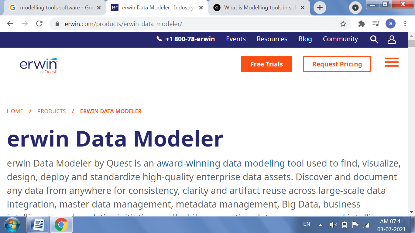 Data Modelling and Tools