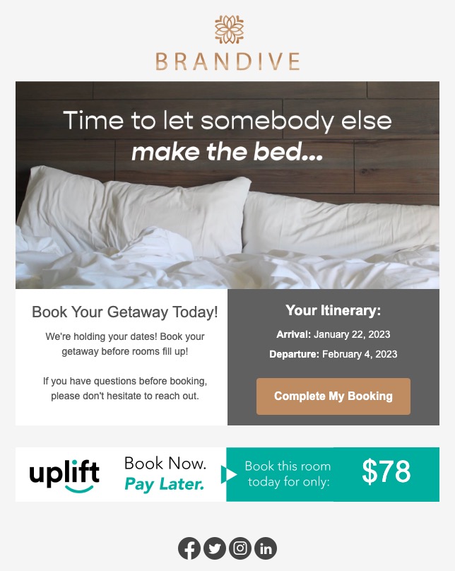 Uplift travel financing