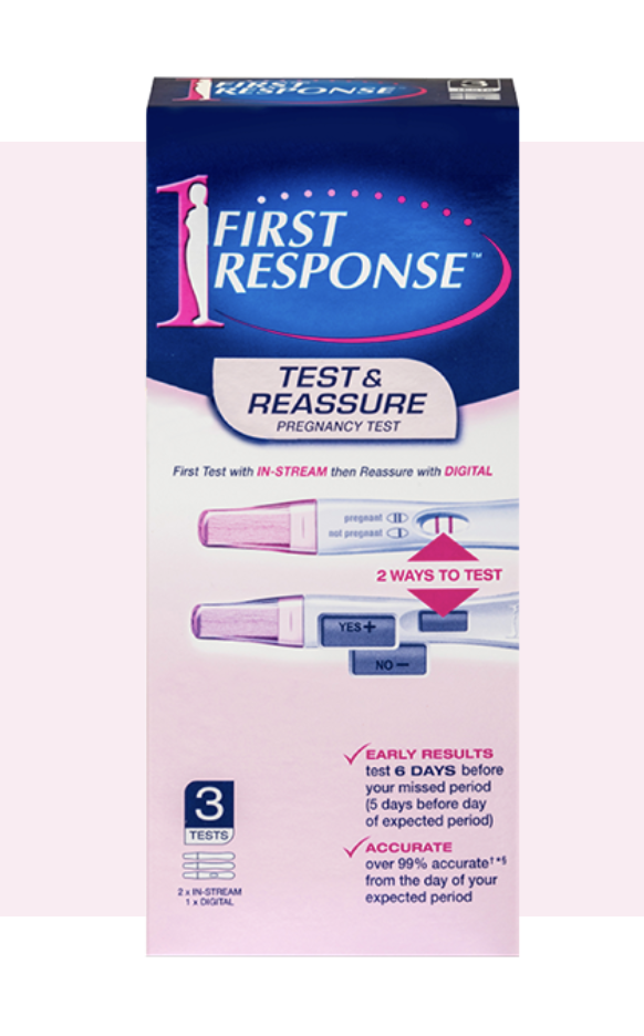 First Response Test and Reassure Pregnancy Test