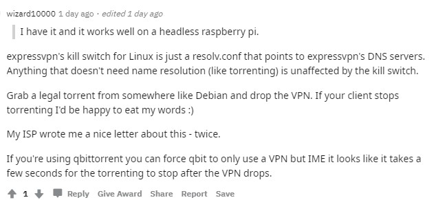 Reddit comments about ExpressVPN's Linux app