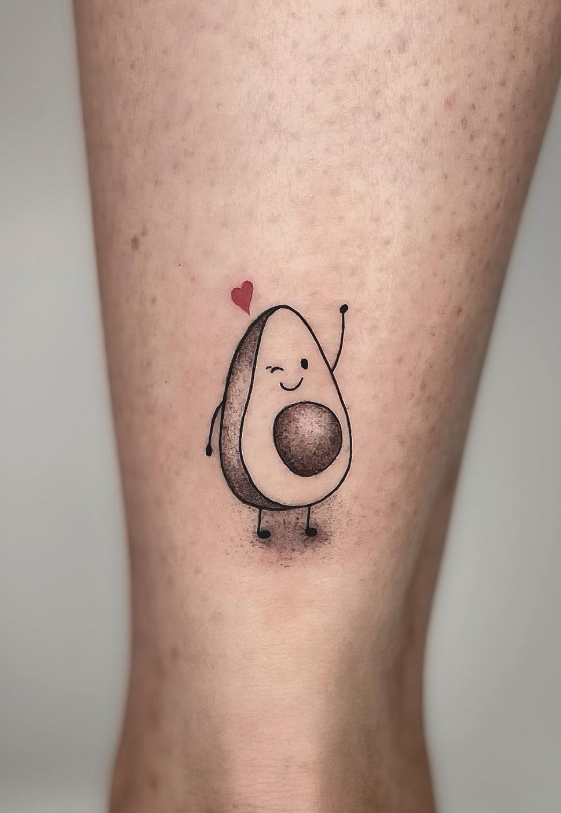 Little Heart Avocado Tattoo Designs