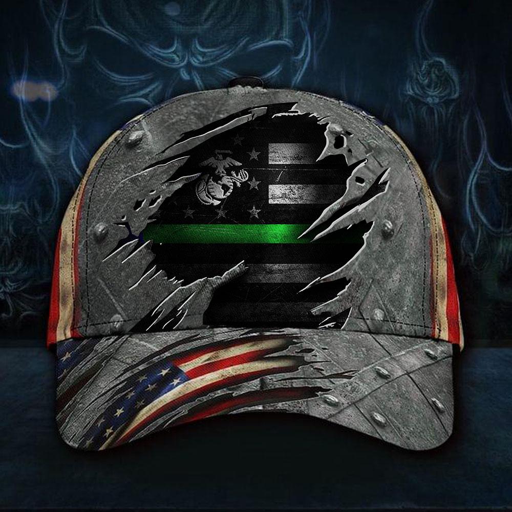 US Marine Veteran Flag Hat Cap Veteran Gift