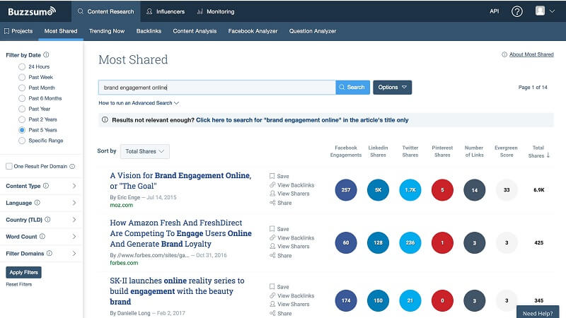 Use Buzzsumo to find popular content