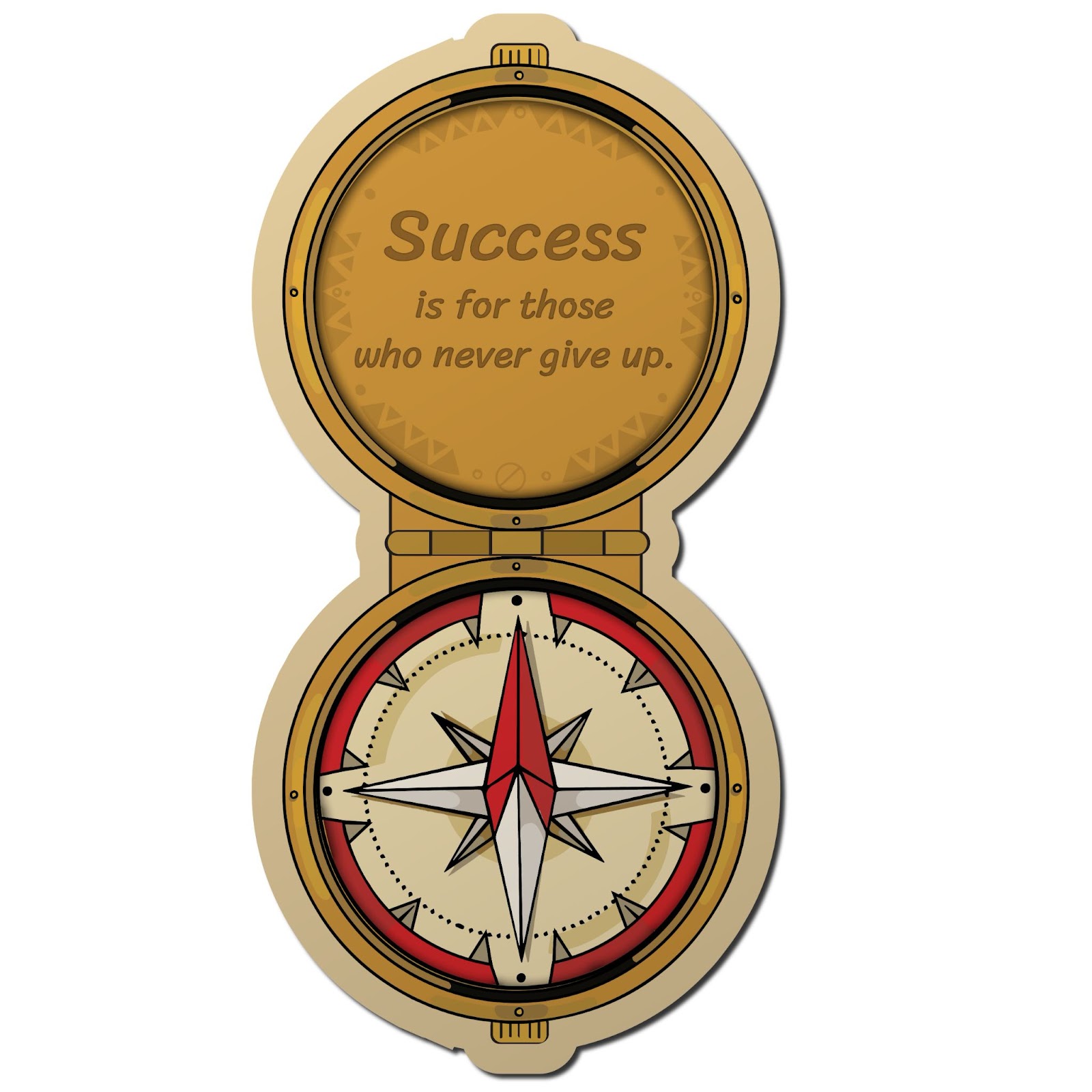 a cut out of a illustrated compass picture