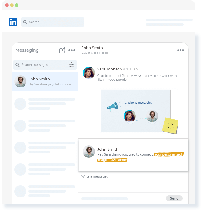 solution image and  personalization chat example