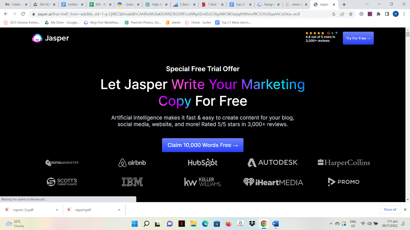 Jasper is an artificial intelligence content creation tool that helps you to speed up and improve the quality of your marketing and sales team's output. 