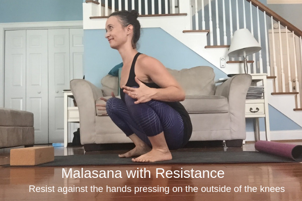 Malasana with Resistance - Yoga Squats During Pregnancy | Spoiled Yogi