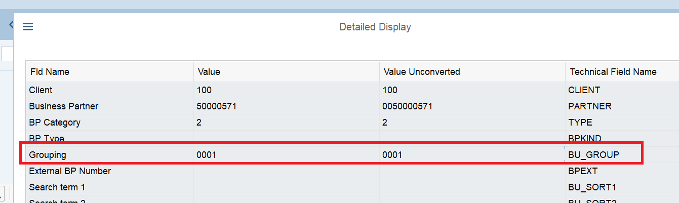 SAP BP TABLE BUT000