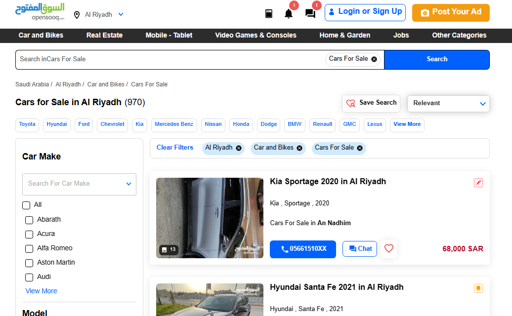 OpenSooq buy used cars in Riyadh 
