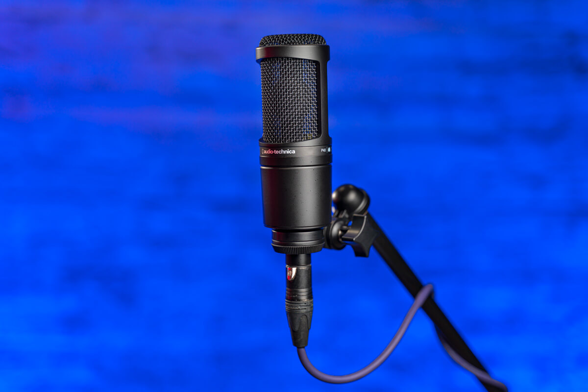 Audio-Technica AT2020 tested with microphone stand
