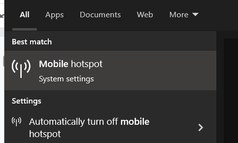 Mobile Hot spot windows via VPN