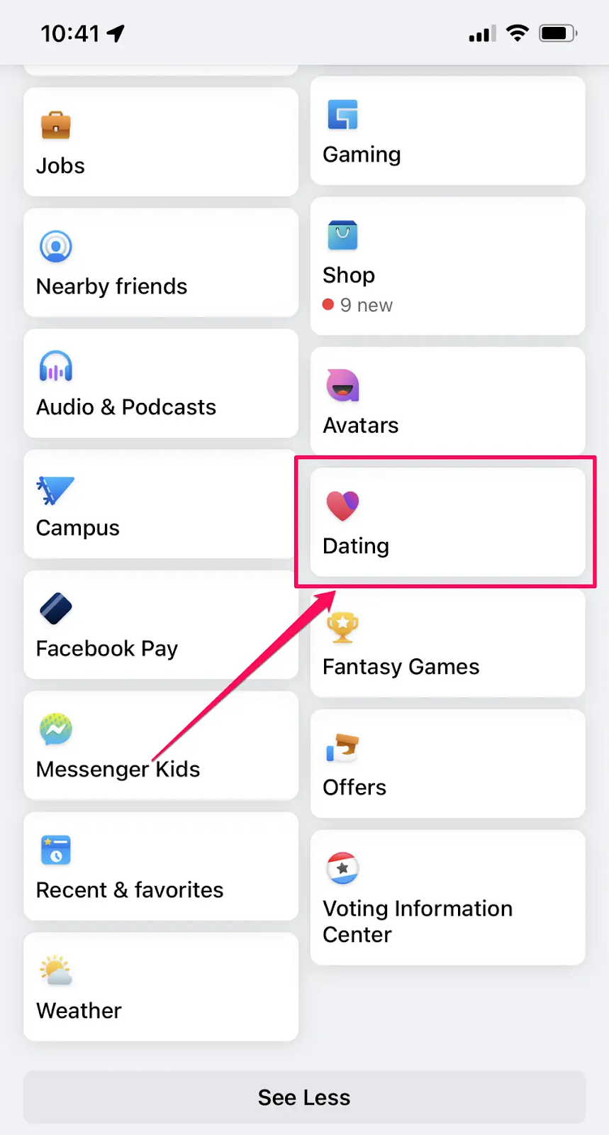Facebook Dating Feature for Affair