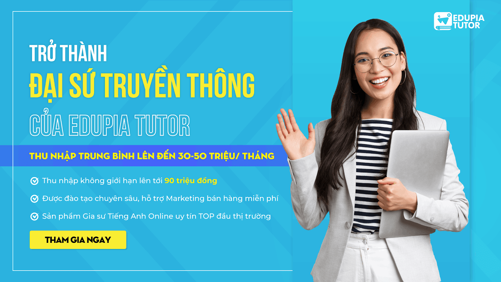 ❗❗❗ EDUPIA TUTOR TUYỂN DỤNG ĐẠI SỨ GIÁO DỤC - CƠ HỘI TĂNG THU NHẬP - LÀM TỰ DO HOÀN TOÀN MIỄN PHÍ ❗❗❗