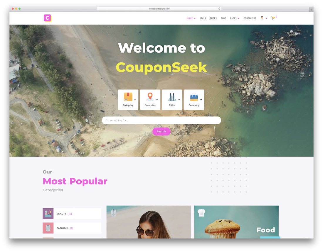 tema de ofertas diarias de wordpress couponseek