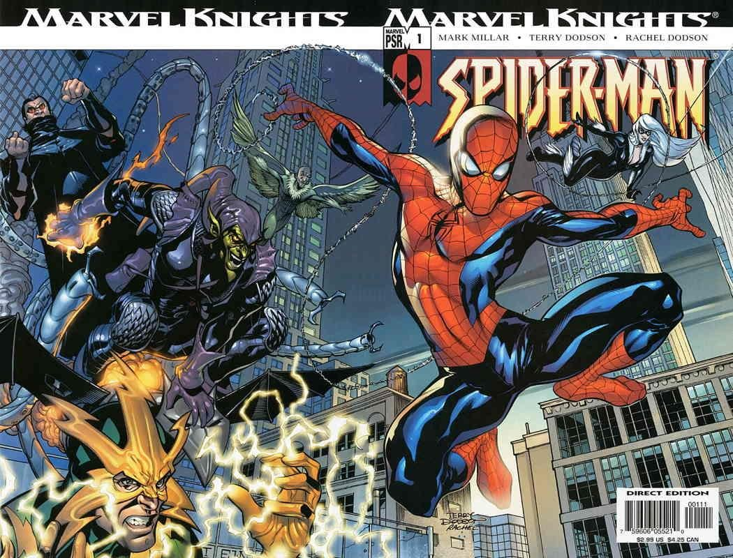 Comic book Cover of Marvel Knights Spider-Man #1 written by Mark millar with art by Terry Dodson