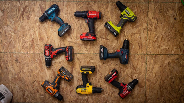 A picture containing floor, items, tool and Different Types Of Drills