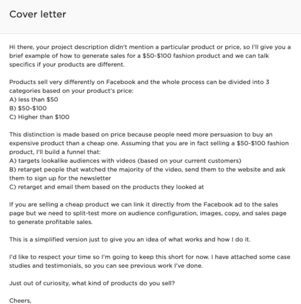 sample freelance proposal letter - cover letter example