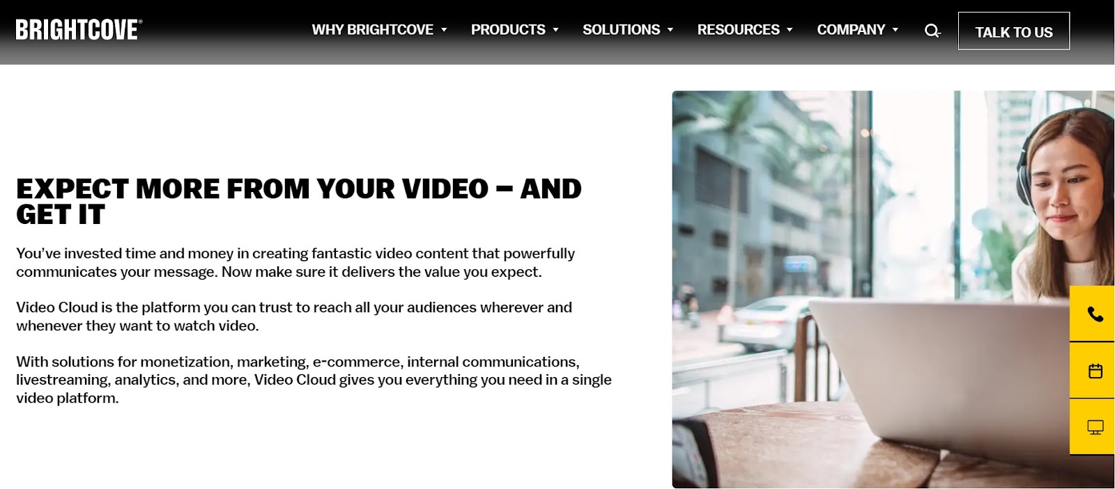 video content management system: brightcove homepage
