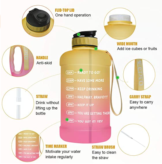 Leakproof BPA Free-Water-Bottle-Motivational-Time-Marker