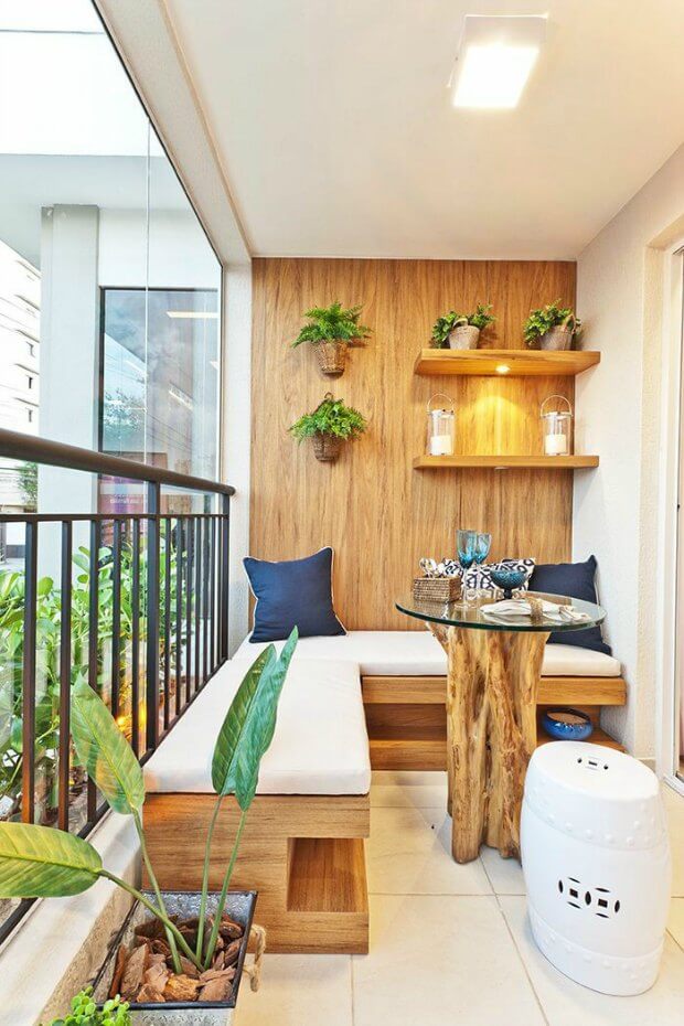 Banco rinconera de exterior para terraza pequeña Dimensi-on