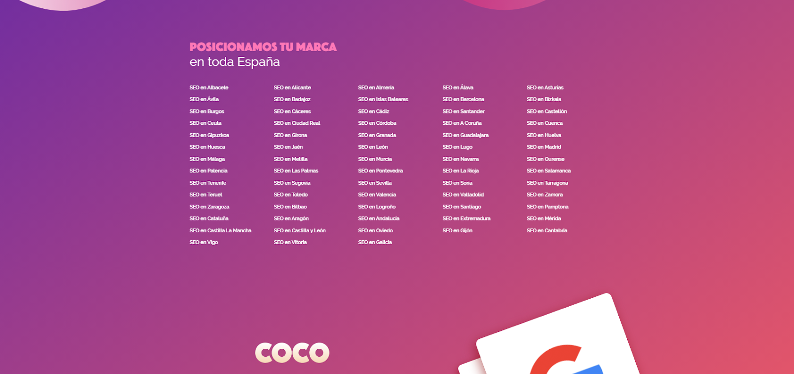 coco posicionamos tu marca en toda españa multiubicación