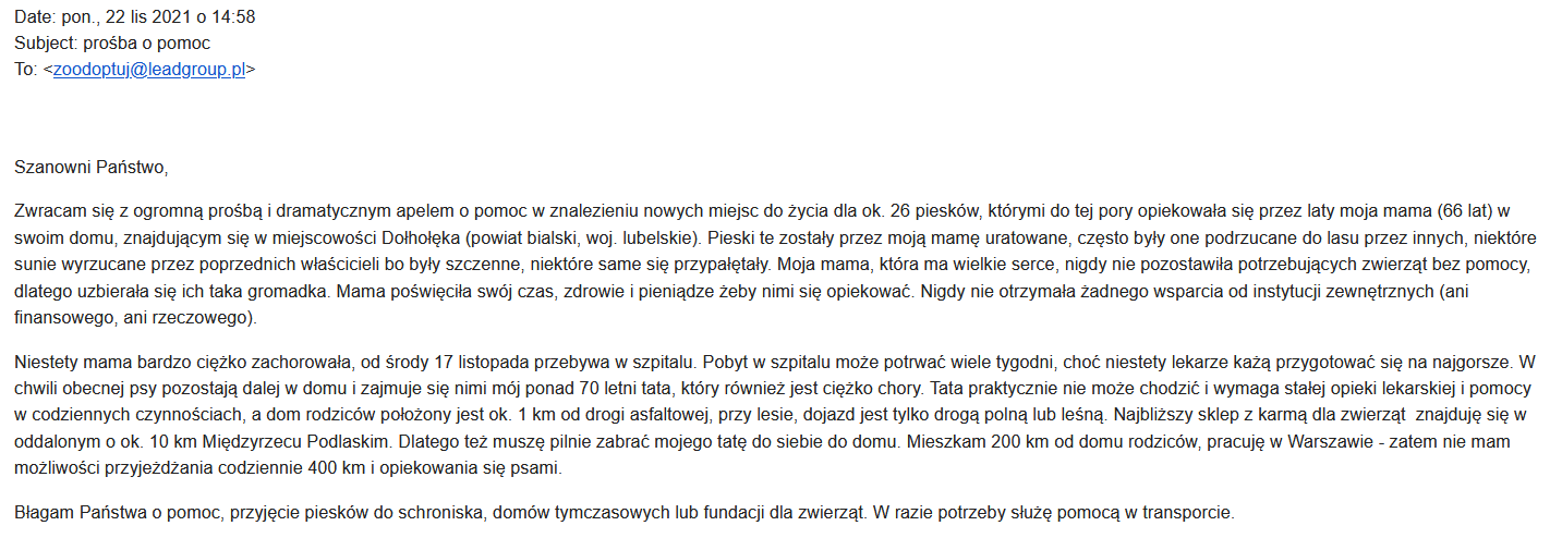 DRAMATYCZNA SYTUACJA W DOŁHOŁĘCE