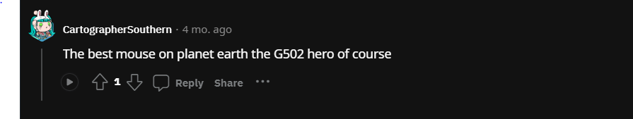 reddit likes Logitech G502 Hero