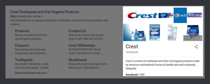 Organization Rich Snippet-Crest Toothpaste