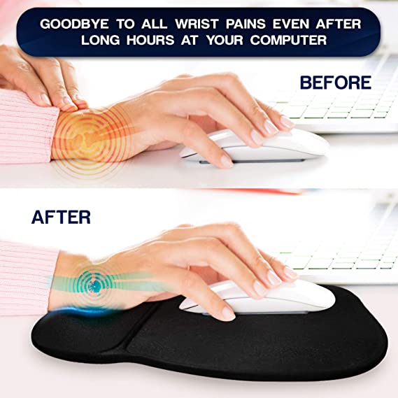Wrist pain from gaming with a mouse for long periods of time can be avoided by using an ergonomic mouse pad.