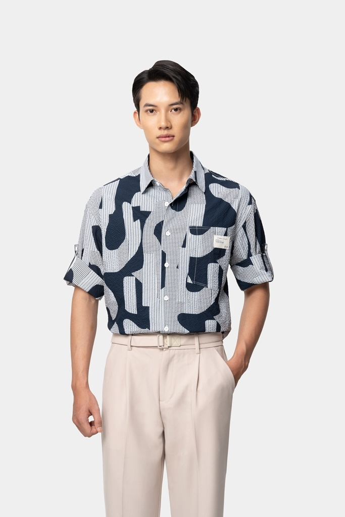 Mẫu sơ mi caro pha tím than