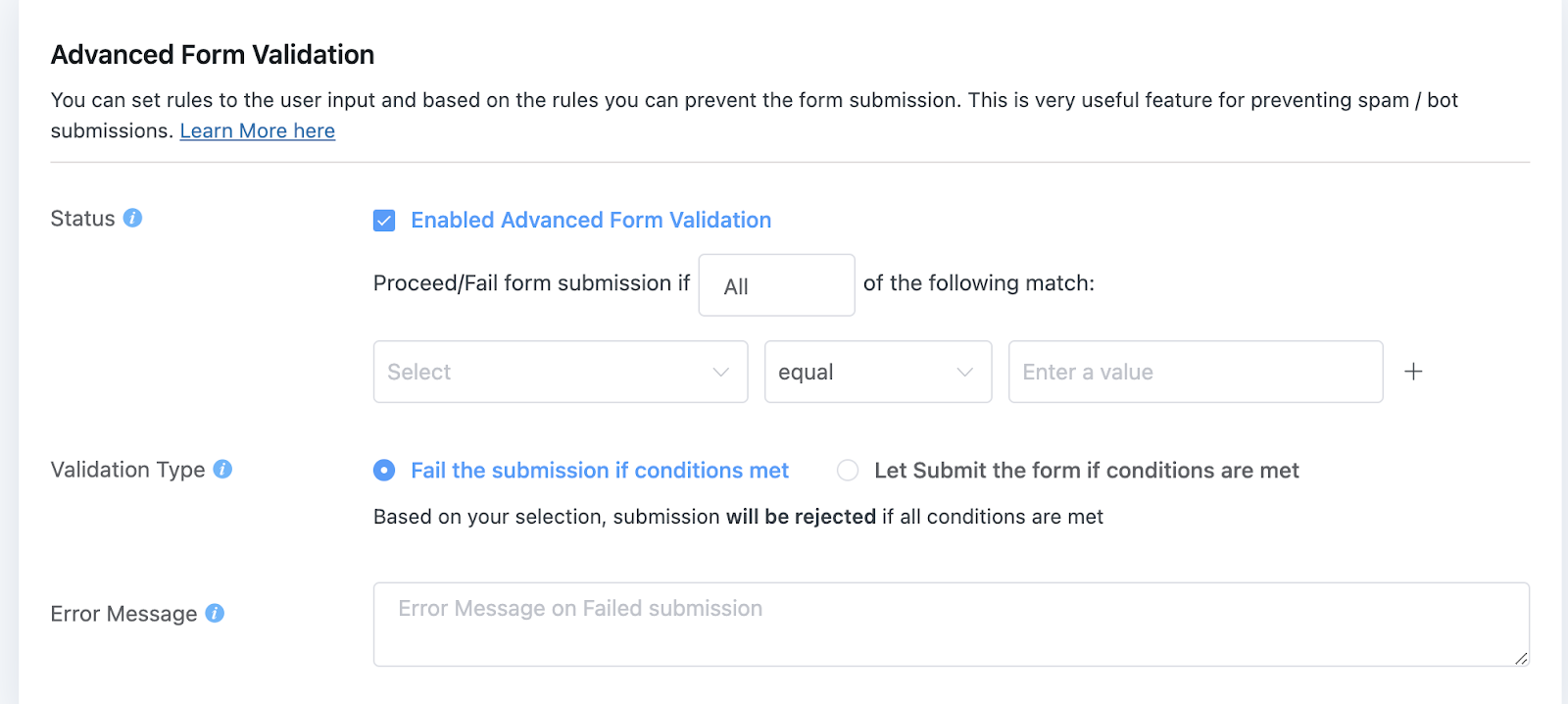 advanced form validation