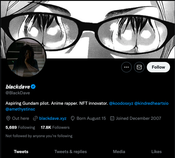 black dave twitter profile