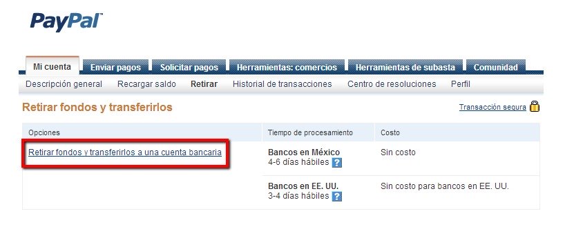 retirar paypal