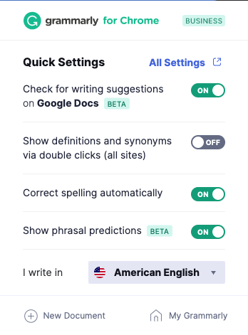 Grammarly for Google Docs