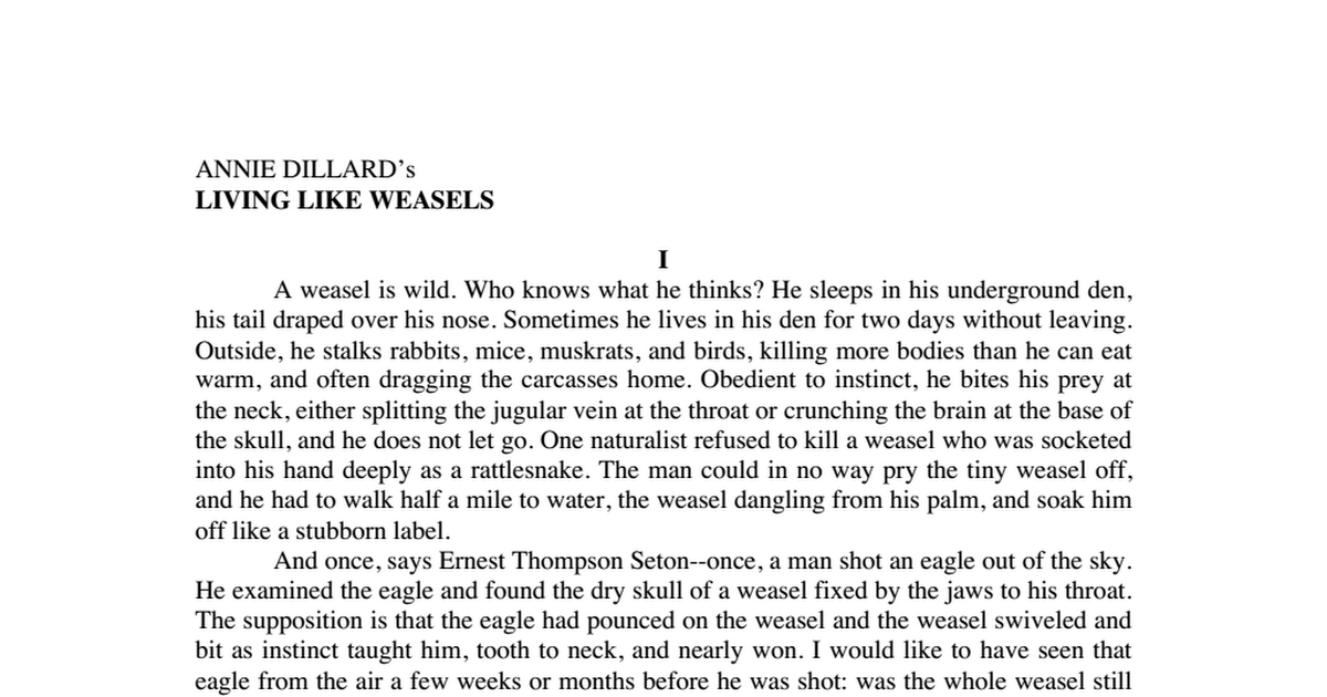 Compare And Contrast John And Annie Dillard