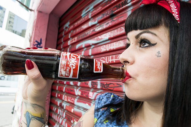 woman drinking coke 