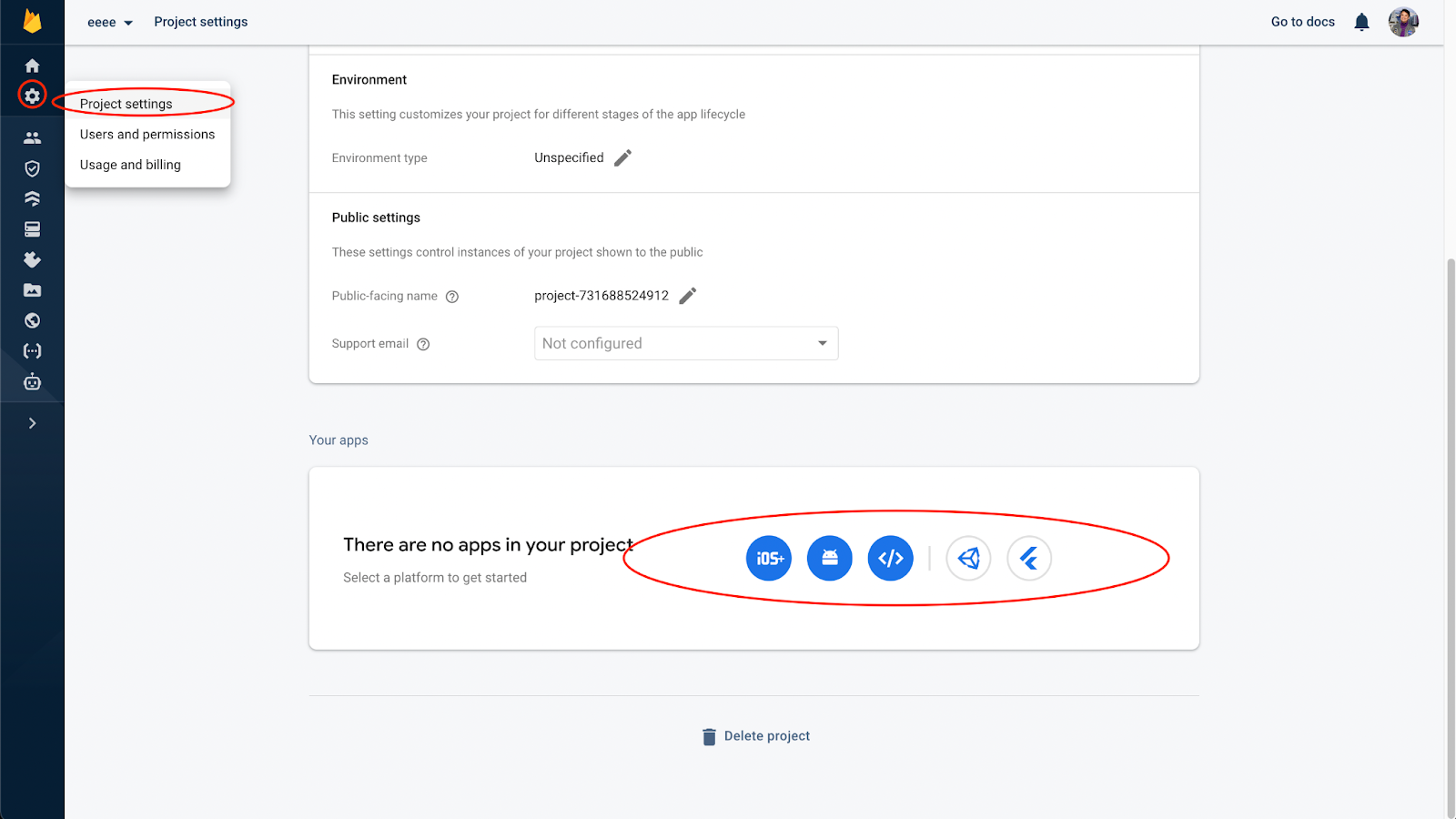 add new app for firebase auth