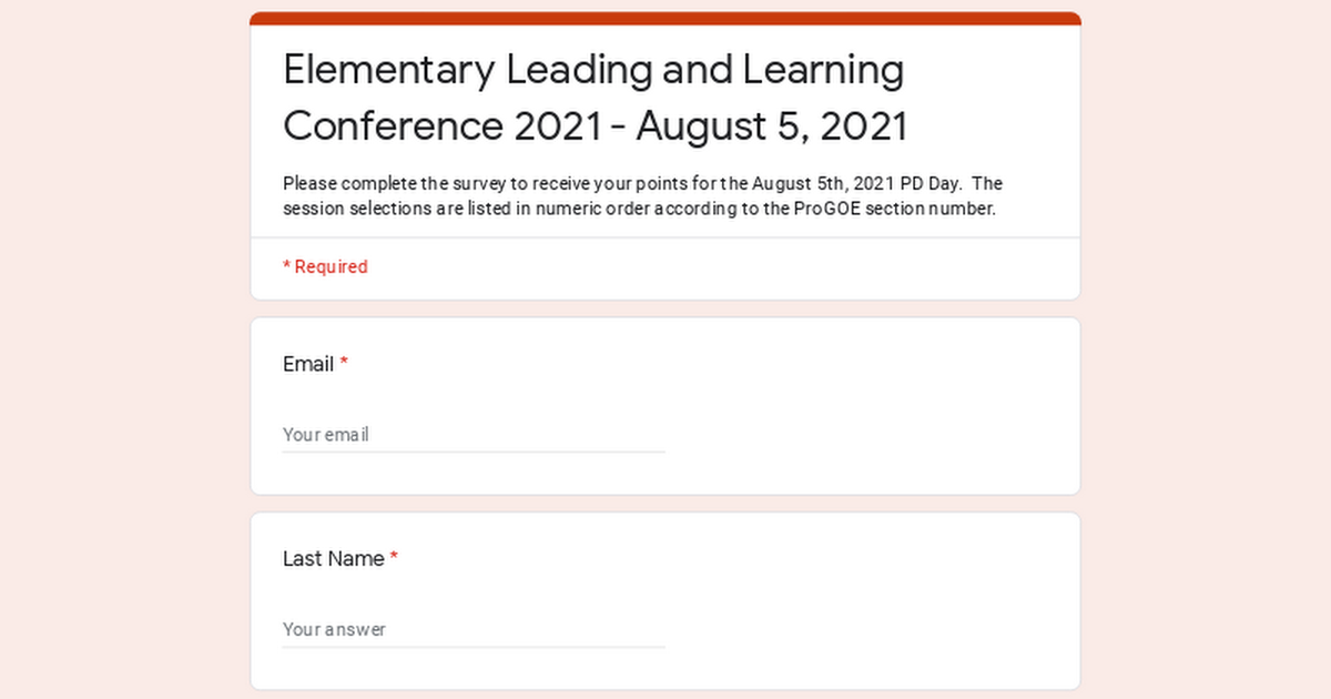 Elementary Leading and Learning Conference 2021 - August 5, 2021