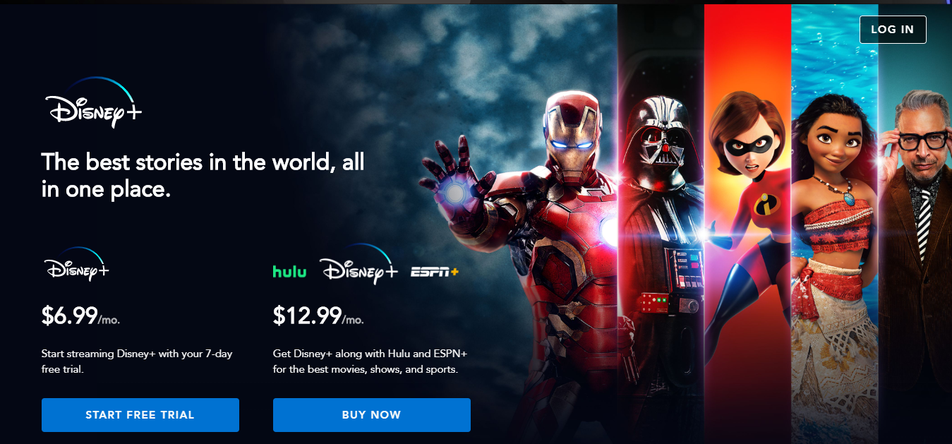 Disney+ sign-up page