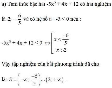 giải ví dụ 2 bất phương trình bậc 2 dạng 1