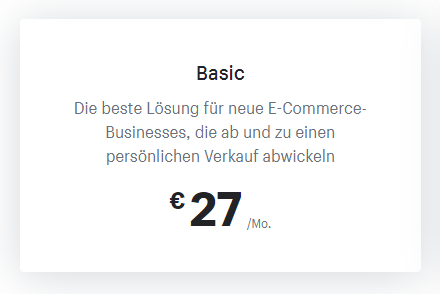 Shopify Basic Plan Preis