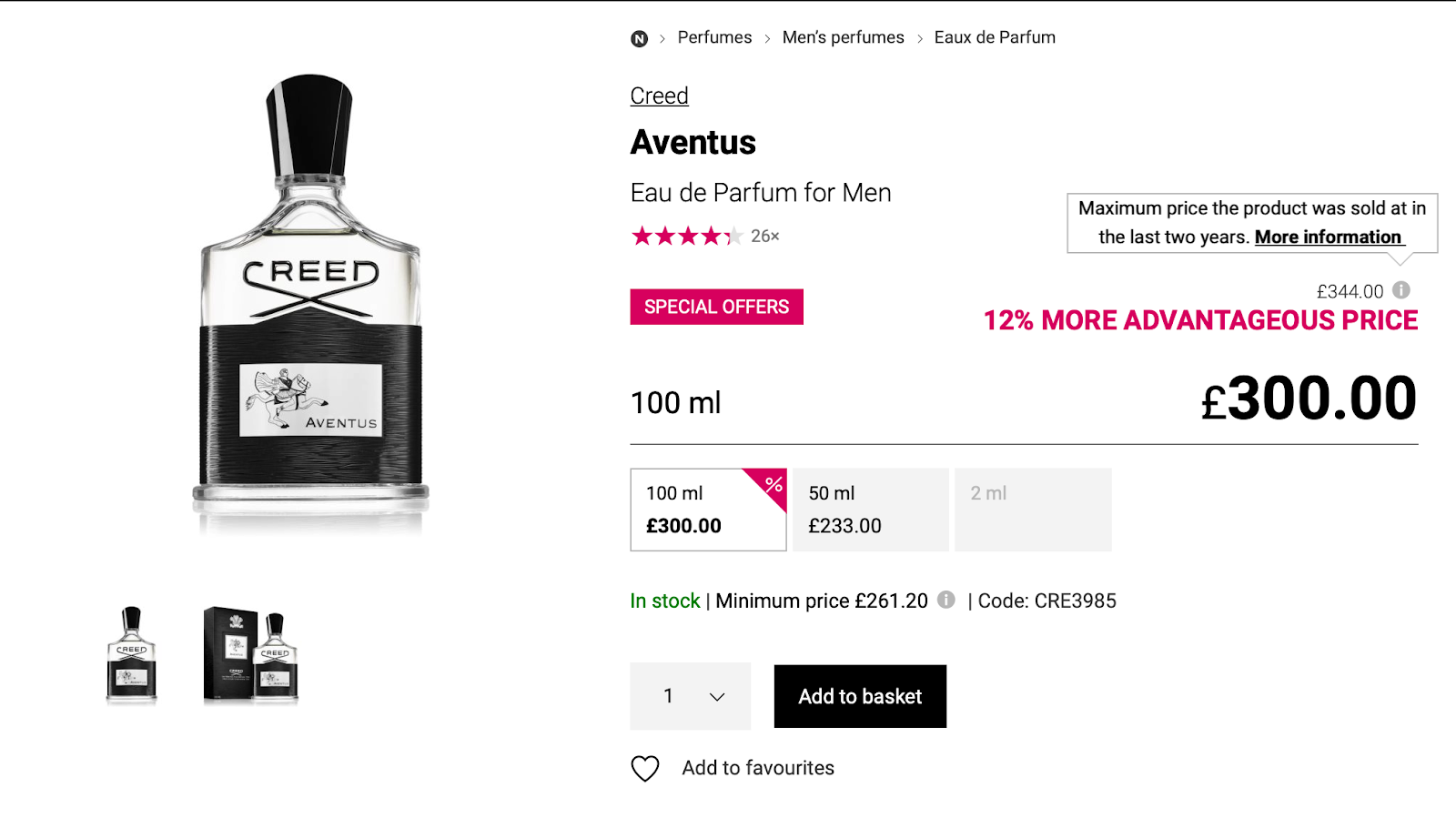 An example of a discount price counted from a retailer price, which is not compliant with the EU Directive. Notice how YOU SAVE X% visually mimics the 12% MORE ADVANTAGEOUS PRICE but the discount is counted differently.