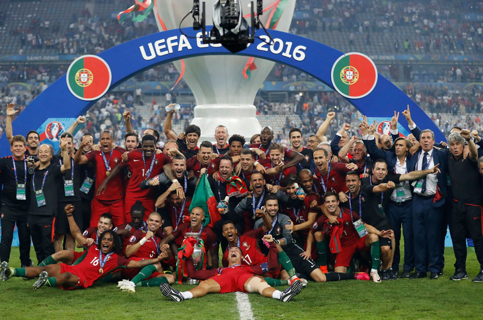 Portugal winning at Euro 2016