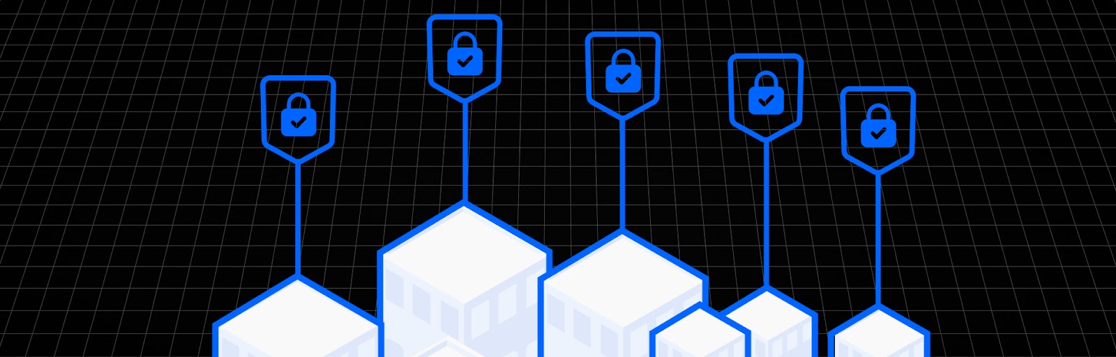 infographic with infrastructures and lockers indicating protection of companies