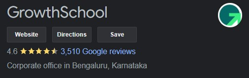 GrowthSchool's rating on Google
