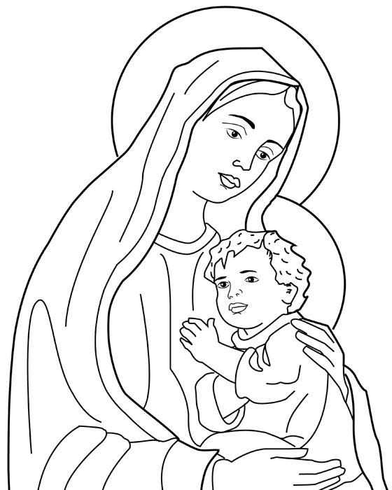 Resultado de imagen de virgen Maria  y sus hijos para colorear