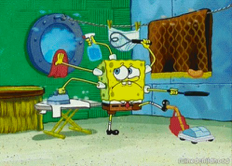 meme spongebob squarepants cleaning