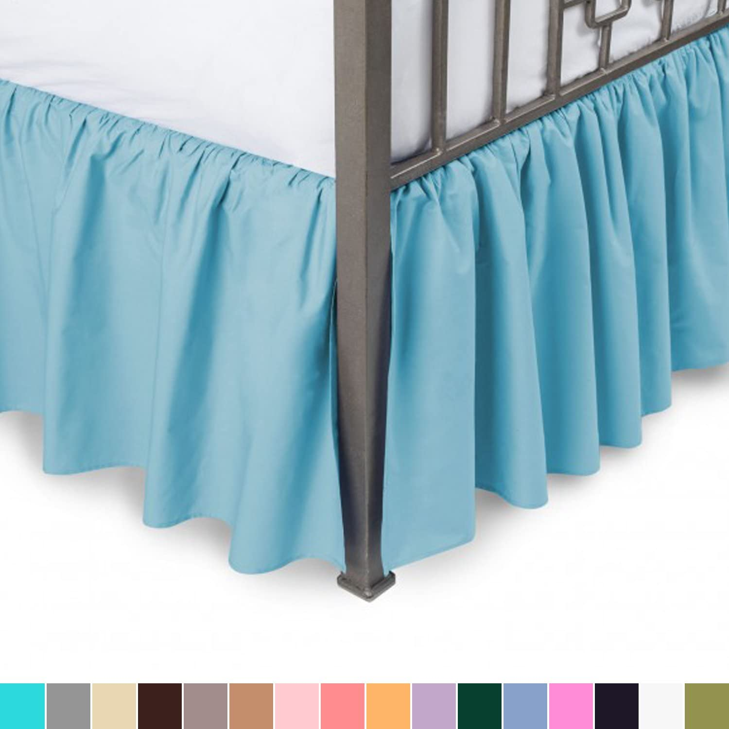 Ruffled bed skirt design.